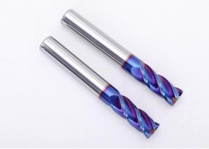 Cheap 2 / 4 Flute Solid Carbide End Mills Nano Coating Ball Nose End Mill HRC65 for sale