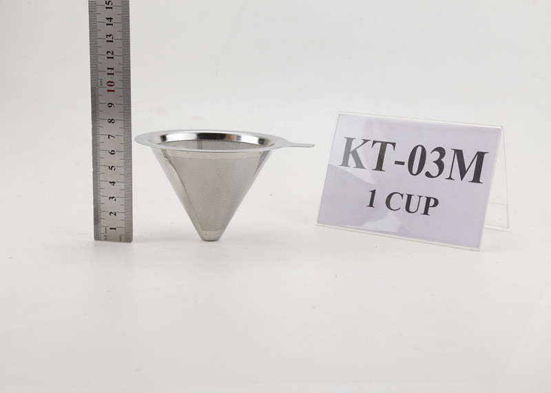 Cheap Portable Coffee Metal Dripper / Cone Coffee Filter Customized Logo for sale