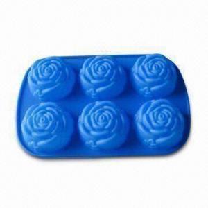 Cheap Silicone Cake Mold in Rose Design, FDA/LFGB approved. Available in Various Shapes and Colors for sale