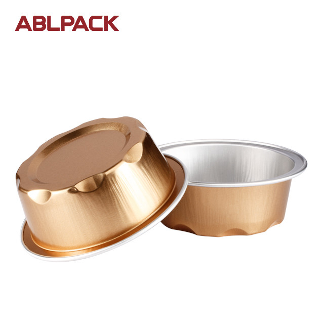 Cheap 50ml Black and Gold Foil Container Selling Aluminum Foil Baking Cup Disposable food containers aluminium takeaway for sale
