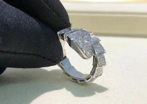 Cheap Luxury Bulgari Serpenti Ring 18k White Gold Diamond Ring ISO9001 Ceritified for sale