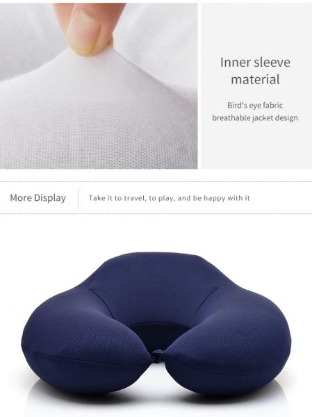 New wholesale navy blue travel u shape mesh car neck Protection Twist memory foam neck pillow
