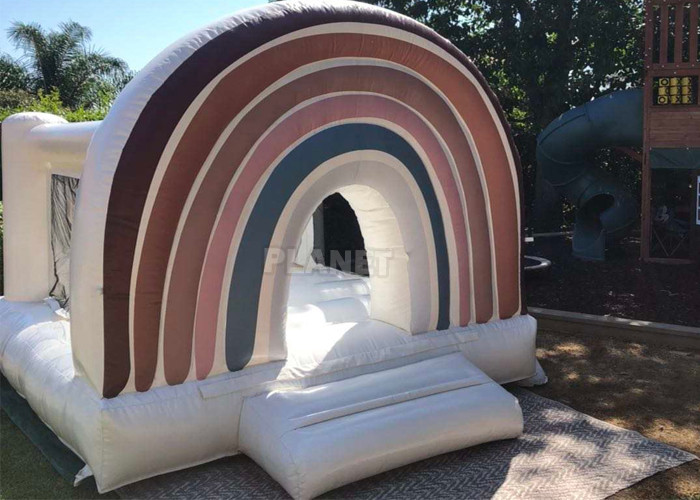Buy cheap Adults Kids PVC Inflatable White Wedding Bouncy Castle Rainbow Bounce House from wholesalers