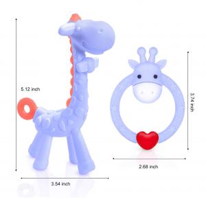 Cheap Silicone Giraffe Baby Teether Toy With Storage Case For Infant Sore Gums Pain Relief And Baby Shower for sale