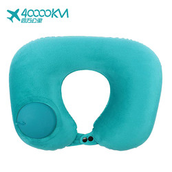 Cheap WMXP0028 Eco Friendly Inflatable Travel Pillow foldable flocked Auto Press Pump inflatable travel neck pillow with bag for sale