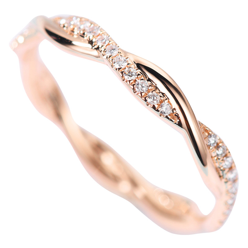 Cheap Moissanite Rings Interwoven Tail Grass Wedding Rings 18K Gold Diamond Rings for sale
