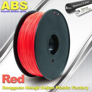 Cheap 1.75mm /  3.0mm ABS 3d Printer Filament Red With Good Elasticity for sale