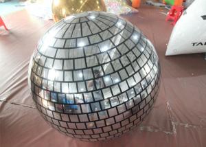 Cheap 1M 2M Colorful Christmas Ball Disco Reflective Inflatable Silver Mirror Ball For Party / Club Decoration for sale