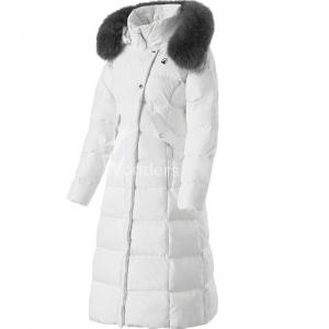 China Women'S Hooded Down Jacket Long Puffer Coat With Removable Faux Windproof on sale
