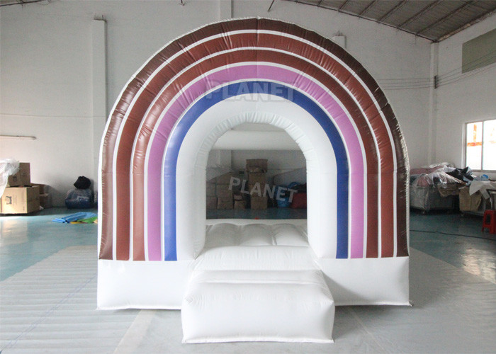 Cheap Home Baby Jumping Castle Inflatable Pastel Rainbow Boho Bounce House For Party Rental for sale