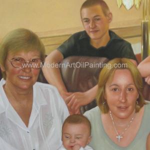 Cheap Family Custom Oil Painting Portraits Handmade From Photograph 5 CM All Sides Around for sale