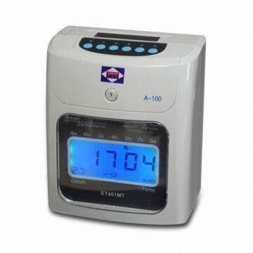 Cheap Punch Card Time Clock with Two Color Printing and Backup Battery, Measures 130 x 188 x 221.5mm for sale