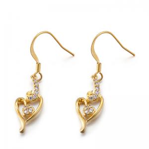 Cheap Rose Gold 925 Silver CZ Earrings 8.88g Sterling Silver Double Heart Earrings for sale