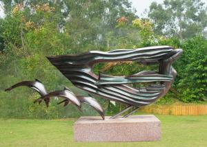 Cheap Dolphin Woman Bronze Outdoor Sculptures , Big Modern Bronze Sculpture for sale