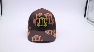 Cheap Unconstructed 7 Panels 52cm Printed Baseball Caps With Plastic Closure for sale