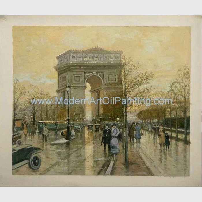 Cheap 50x60cm Arc De Triomphe Oil Painting Canvas Paris Old Street Oil Paintings for sale