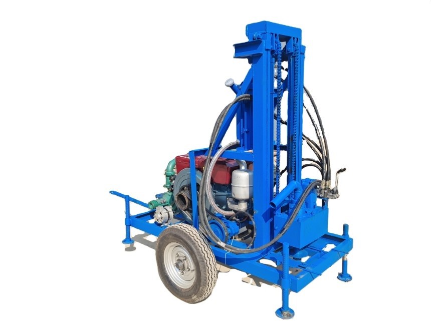 Cheap 200m 450rpm Portable Hydraulic Water Well Drilling Rig For House Yard for sale