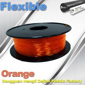 Cheap Orange Flexible 3D Printer Filament Consumables With Great Adhesion for sale