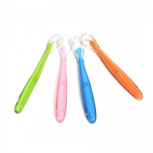 Cheap Christmas Gift Silicone Baby Spoon Colorful For Baby Girl / Boy Flexible for sale