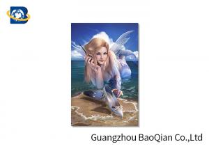 Cheap Beautiful 3D Printed Greeting Cards Pretty Mermaid Image PET Material Customized for sale