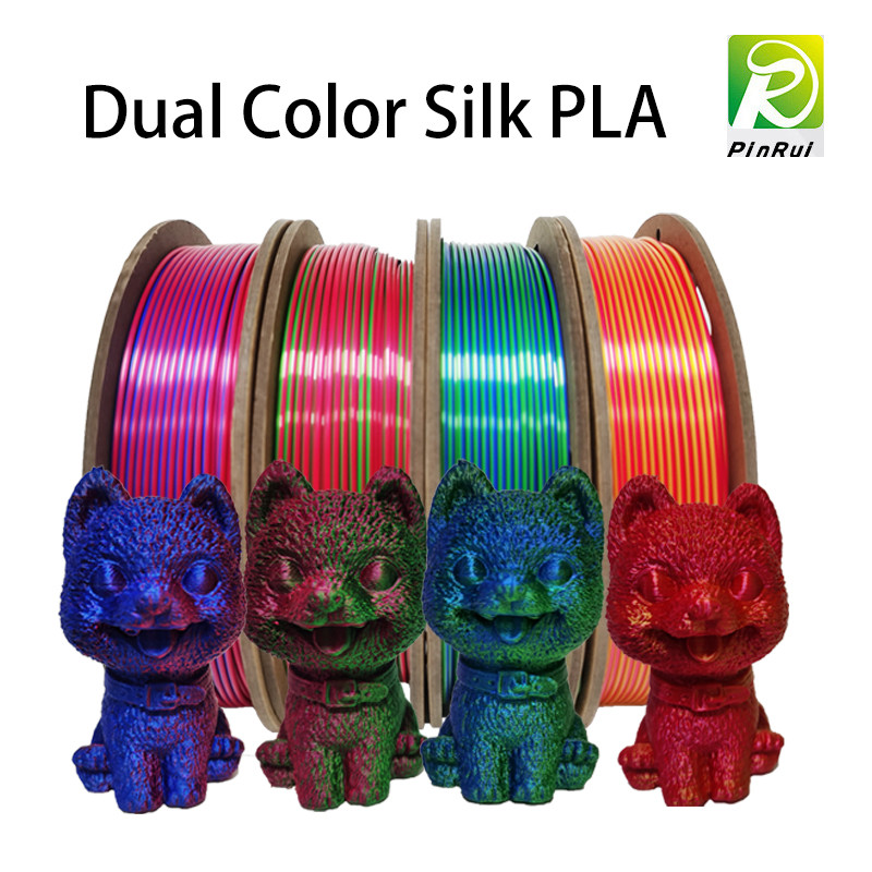 Cheap Silk Dual Color Trip Color Filament for FDM 3D Printer pla filament for sale