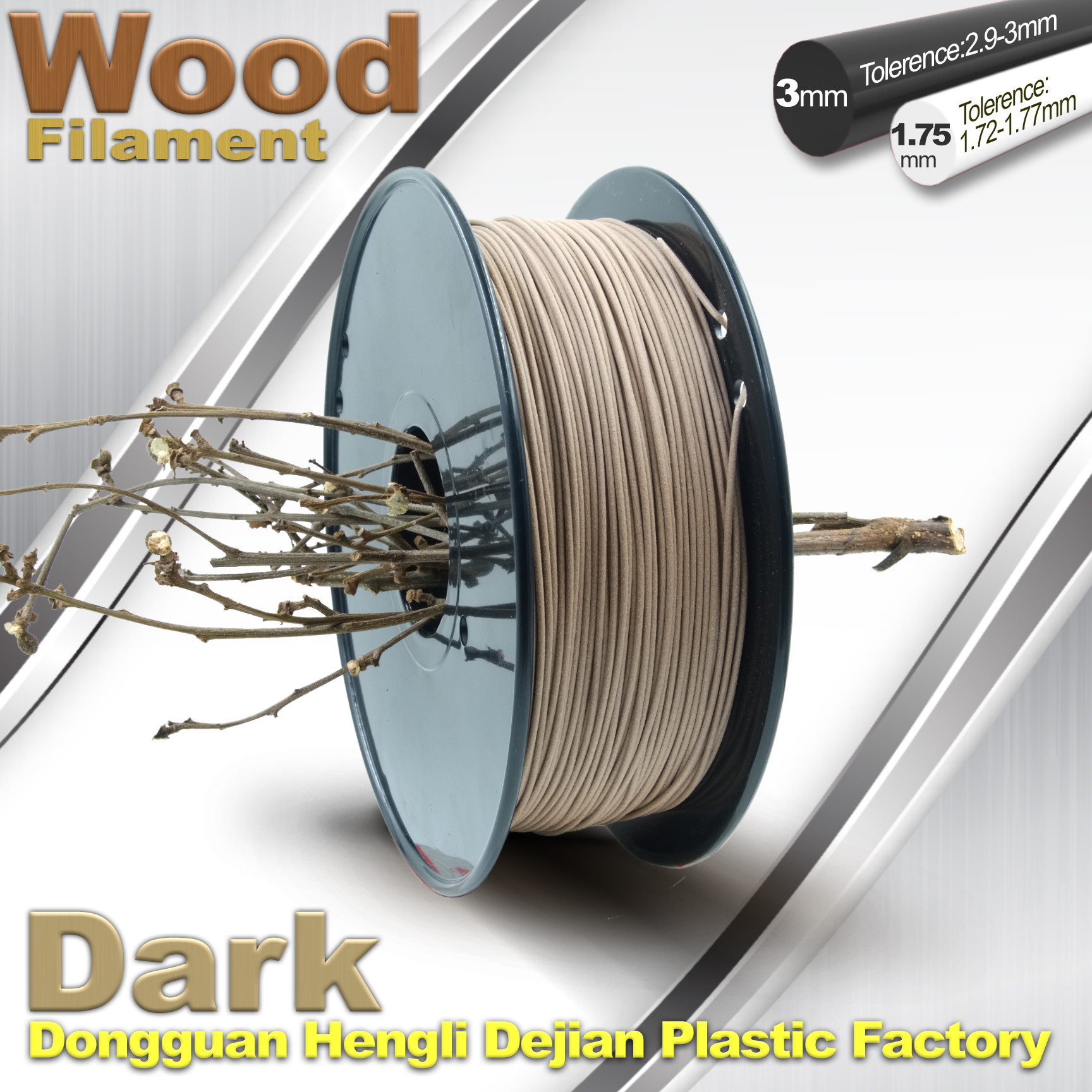 Cheap Professional 3D Printer Wood Filament 1.75mm 3mm Material For 3D Printing for sale