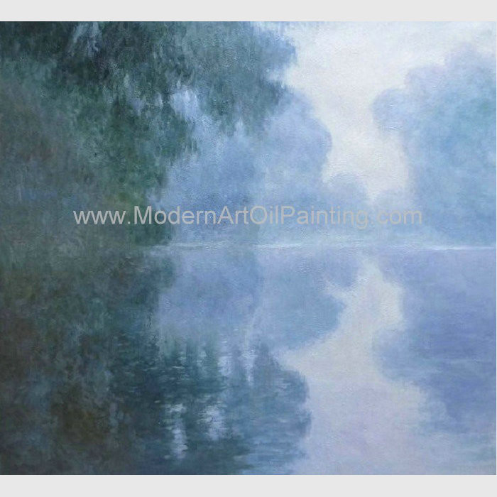 Cheap Green Claude Monet Oil Paintings Reproduction Misty Morning on the Seine for sale