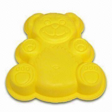 Cheap Yellow Bear-shaped Baking Mold, Made of 100% Food-Grade Silicone, Popular for Kitchen Bakeware for sale