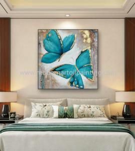 Cheap Butterfly Art Oil Paintings Colorful Animal Canvas Modern Style 80 X 80 Cm for sale