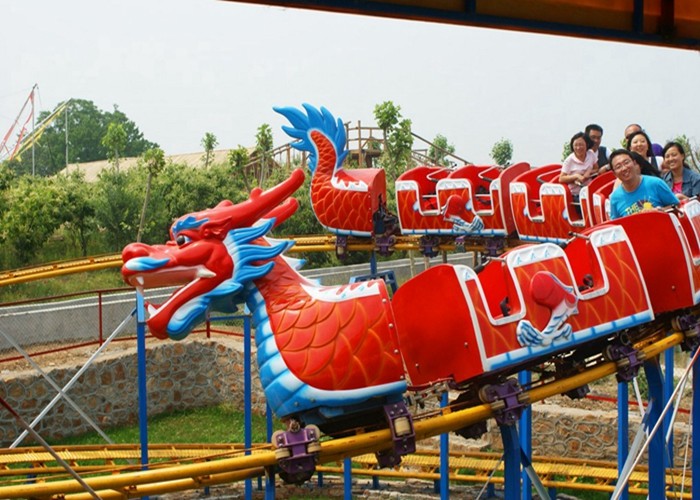 Adjustable Speed Kiddie Dragon Coaster , Outdoor Amusement Park Rides