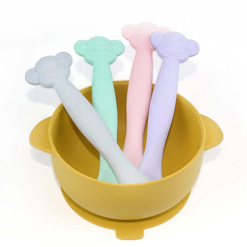 Cheap Feeding Weaning Device Silicone Baby Spoon With Textured End for sale