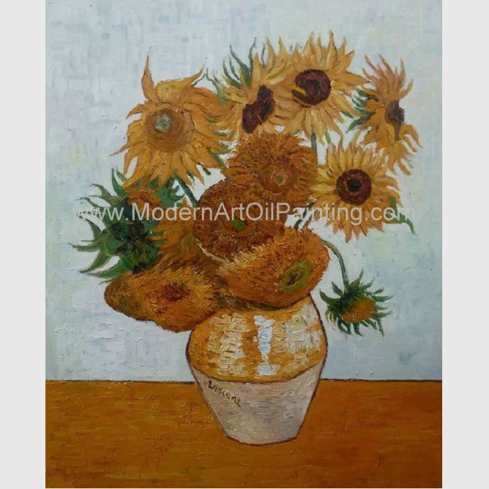 Cheap Countryside Vincent Van Gogh Oil Paintings Sunflowers with Vienna Gold Leaf 20 x 24 inches for sale