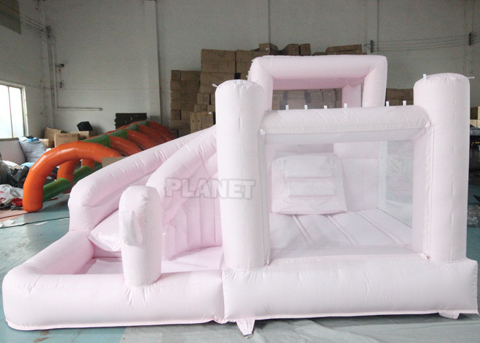 Cheap Jumping Castle Slide Inflatable Pastel Pink Inflatable Bouncer White Bounce Jumping House for sale