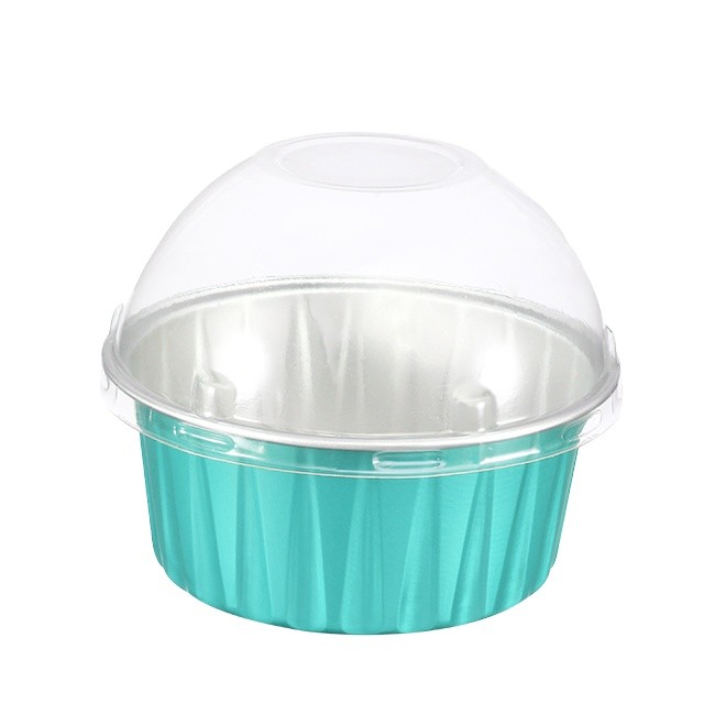 Cheap 125ML ABL Round Foil Container With Lid Cake Containers Smooth Wall Aluminium Containers aluminum foil use for food for sale