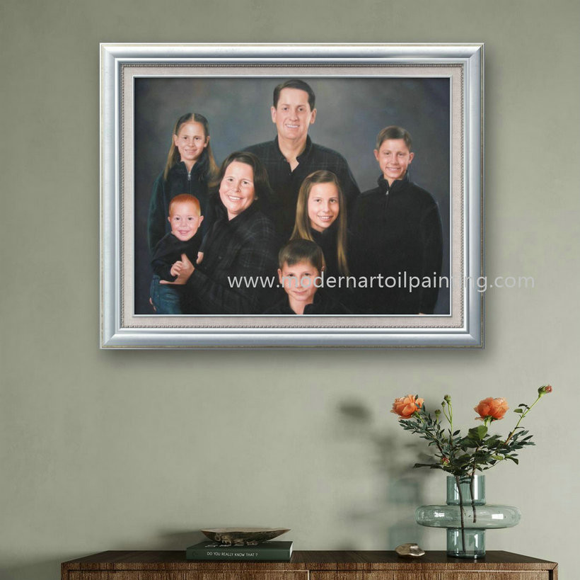 Cheap Realistic Family People Custom Oil Portrait Canvas 5cm For House Decoration for sale