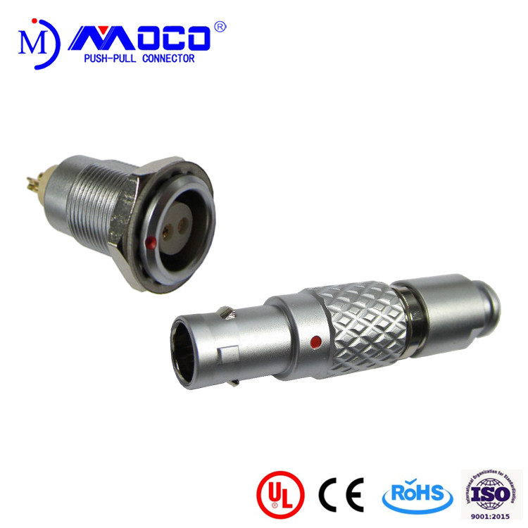Cheap 0B 2 pin male and female circular push pull connector for Infrared Camera for sale