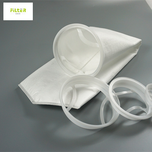 Cheap Plastic Ring Welded Liquid Filter Bag PP / PE / Nylon Mesh 100 Micron for sale