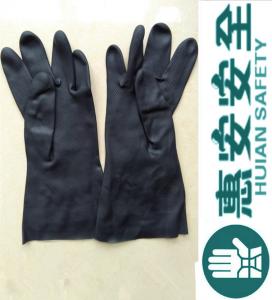 China Black Neoprene Chemical Resistant Hand Work Gloves on sale