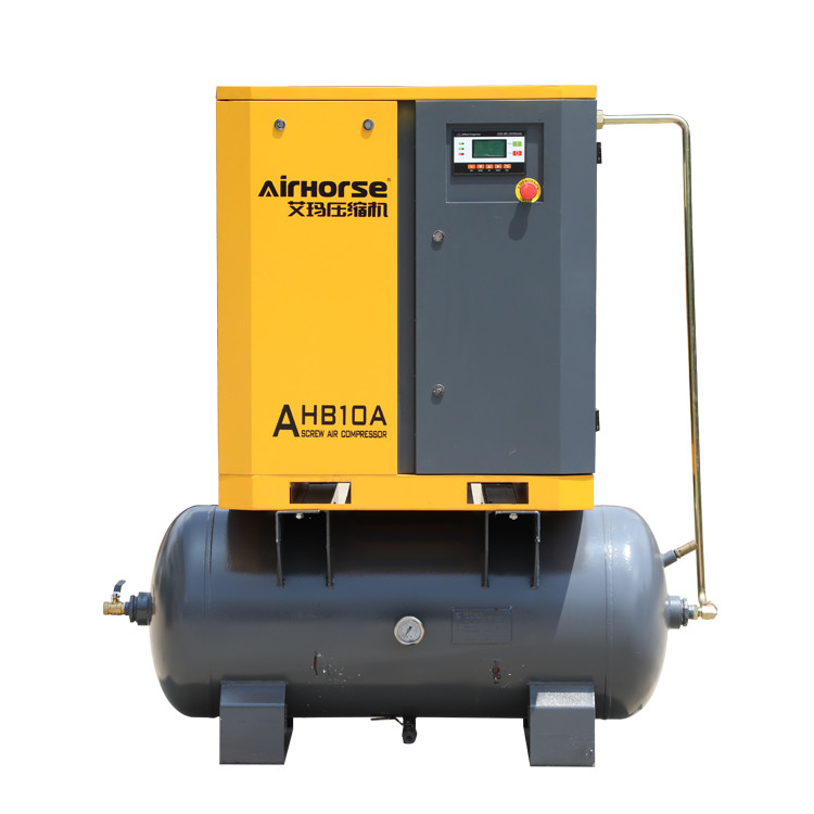 Cheap Electric driven 7.5KW 10HP 2 in 1 Rotary Screw Air Compressor with air tank with CE,ASME certificate for sale