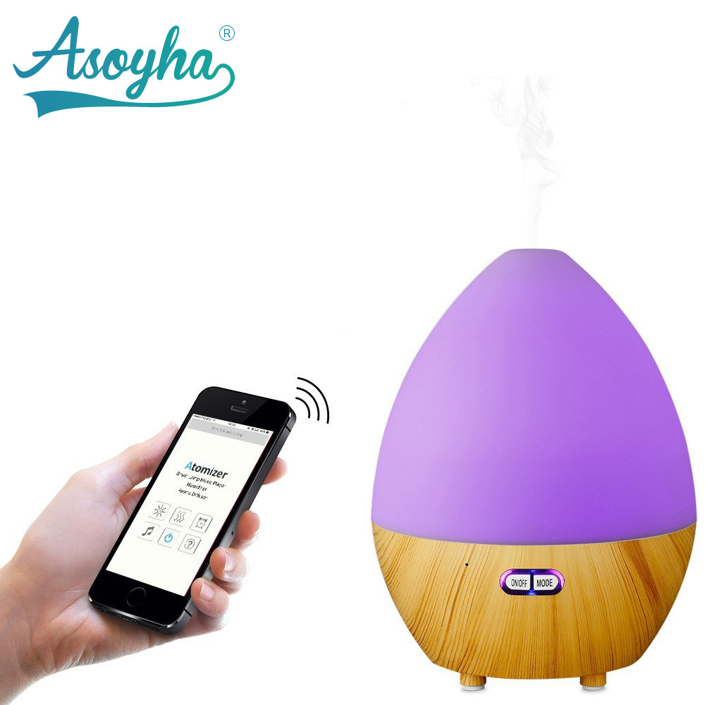 Cheap Bluetooth & App Audio Ultrasonic Cool Mist Humidifier Egg Shape With Colorful Lights for sale