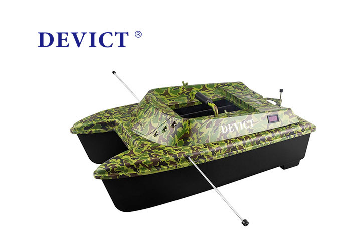Cheap Catamaran bait boat DEVC-308M3 , Camouflage remote control fishing bait boat Sailing Speed 1-2 M/S for sale