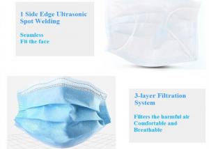 Cheap 3 Ply Surgical Disposable Mask Comfortable Wearing High Filtration Efficiency for sale