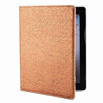 Cheap Glitter Powder PU Leather Case/Stand for New iPad, Assorted Colors are Available  for sale