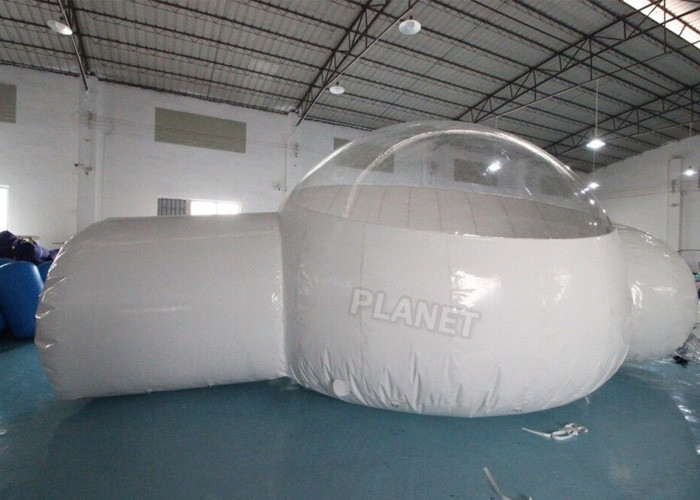Cheap Half Clear 4m Dome Inflatable Bubble Lodge With Silent Blower for sale