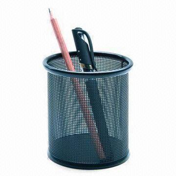 China Metal Mesh Pen Holder, Customized Designs, Logos, Shapes and Packing are Welcome on sale