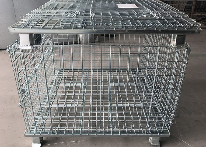 Cheap Conventional 6.4mm Galvanized Metal Pallet Cage for sale