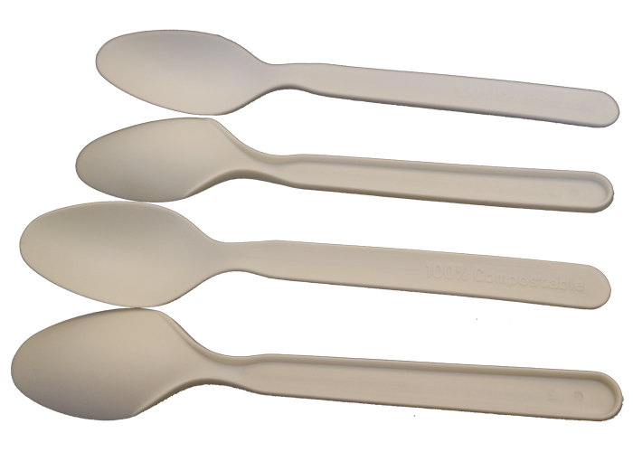 100% Compostable Biodegradable Plastic Cutlery White Biodegradable Plastic Spoons
