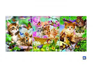 Cheap Wall Art 3D Lenticular Picture Flip Cute Cats And Dolphins With 12X17 Inches for sale