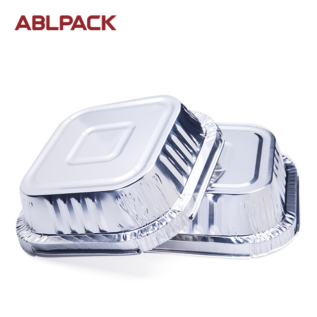 Cheap Square Wrinkle Wall Single Disposable Package Food Aluminum Foil Container for sale