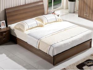 Cheap Cheap style rent Apartment home furniture melamine plate bed 1.2m- 1.5m-1.8 m light walnut color for sale